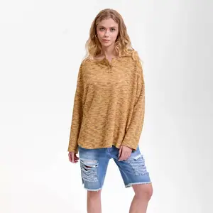 Women's Waffle Knit Sweatshirt - Wild Fable Yellow Abstract M/L