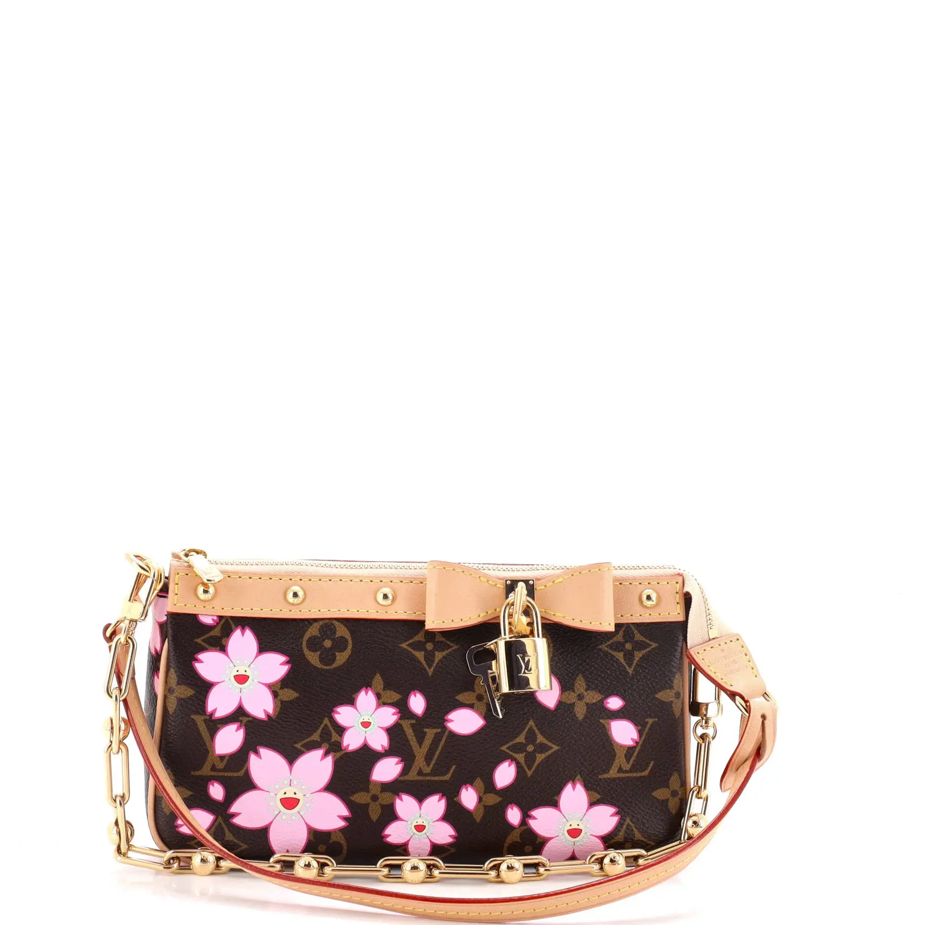 Pre-owned Louis Vuitton Canvas Coated Shoulder Bags x Takashi Murakami Pochette Accessoires NM Limited Edition Cherry Blossom Monogram by Rebag