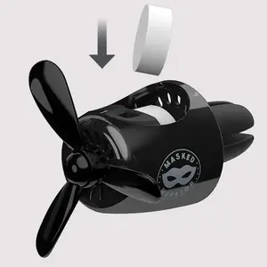 Cute Pilot Masked Warrior Car Air Freshener, Rotating Propeller Auto Vent Diffuser, Creative Automotive Perfume, Ideal Easter & Mother's Day Gift