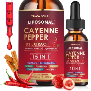 15-in-1 Cayenne Pepper Drops,10:1 Extract, Blood Flow & Energy Support with Vitamin D3K2,Beet, Cinnamon,Ginseng - 2 Fl Oz Supplement Healthcare Natural Dietay No GMO