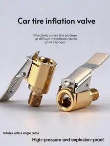 2pcs Tire Inflator Nozzles with Clip-on Connectors, Brass Locking Tire Air Hose Connectors, suitable for car tire inflation, and tire inflation tools for cars, bicycles, motorcycles, and trucks.