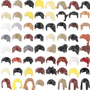 Figures Hairstyles Head Hair Building Blocks City Figure Body Accessories Parts DIY Hat Bricks in Assorted Colors