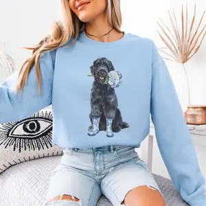 Floral Black Doodle T-Shirt / Sweatshirt / Hoodie - Coquette Doodle Teacher , Flower Dog Gift, Mothers Day Gift