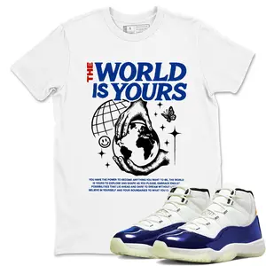 Unisex T-shirt To Match Sneakers Jordan 11 Rare Air - The World Is Yours. 100% Cotton for Casual Wear. Comfortable Summer Unisex T-Shirt to match Jordan Sneaker. Streetwear Style. urban outfitters