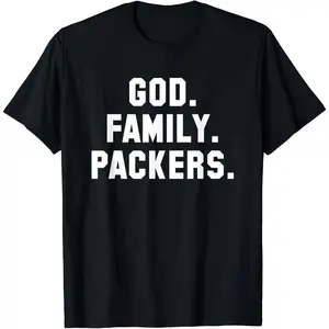 Stylish Cotton Short Sleeve God Family Packers Tee For Men Women And Children clothes