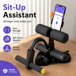 Adjustable Sit-Up Assistant Device with Suction Cup - Portable Abdominal Core Workout Equipment for Home Fitness & Stretching