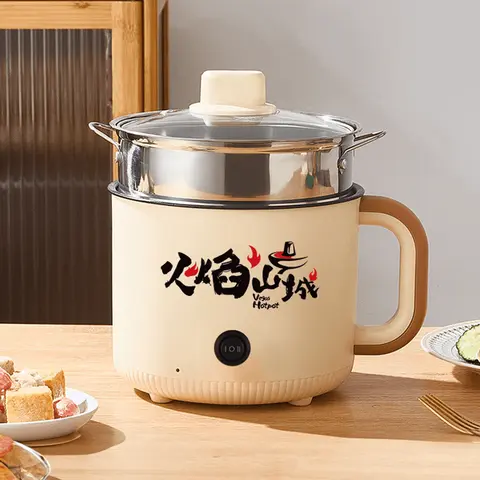 VEGAS Automatic Multifunctional Electric Hot Cooker Pot (7"/9.5"/10.2" Fit Sizes, 2–4 Cups Rice Capacity) - Nonstick, Tempered Glass Fullview Lid, Sauté, Auto Keep Warm Mode, Spatula, Ideal for Dorms (Random Color Shipment, Fits Soups to Jambalaya)