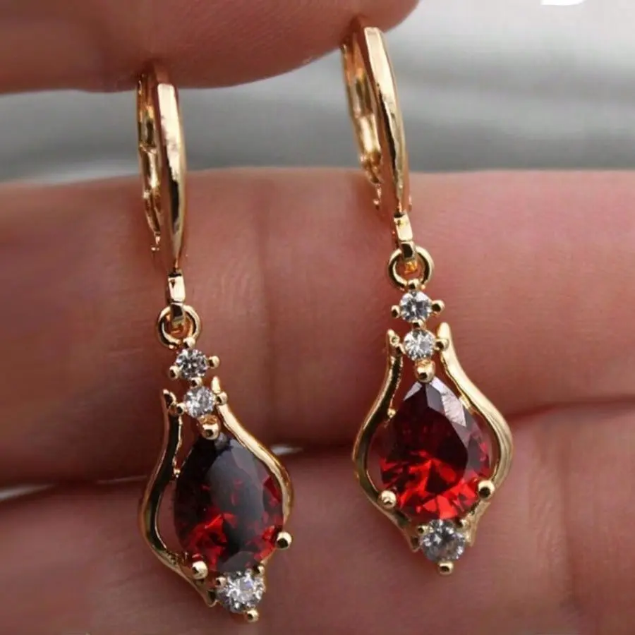 3-Pair Premium Elegant Dangle Earrings - 18K Gold Plated Teardrop Designs with Hypoallergenic Nickel-Free Copper Construction, Perfect for Weddings, Engagements & Gala Events, Luxury Jewelry Collection for Special Occasions
