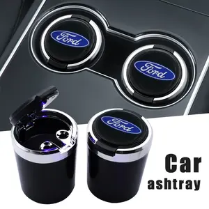 Car Ashtray One Touch Open Portable Ashtray Cup Auto Interiors for Ford Focus 2 3 4 MK2 MK3 MK4 ST F150 Mondeo Fiesta Fusion Ranger Mustang Shelby Kuga Edge Explorer Ecosport Transit Escape