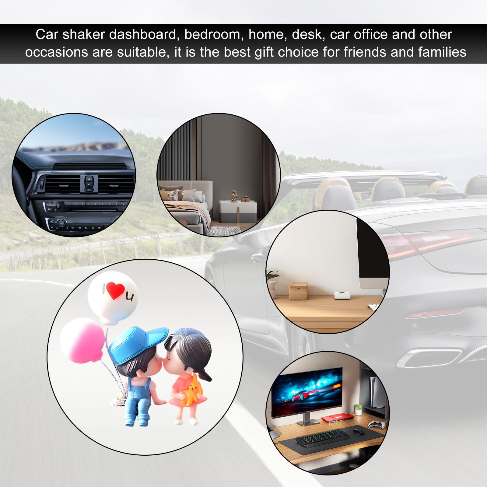 Cute Couple Car Ornament - Viral Accessories For Car Perfect for TikTok Shop Advent & Birthday Valentine's Day Gift of Sweet Commitment Natural Materials Safe Durable Easy Fixing