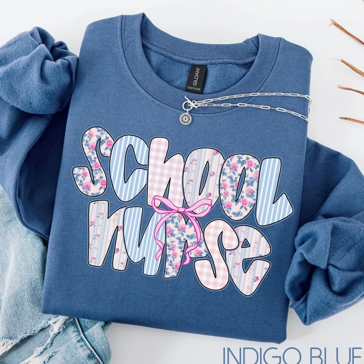 School Nurse Sweatshirt, Cute School Nurse Gift, Back To School Nursing Crewneck, Elementary Nurse Life Sweater, Pediatric Health Office Long Sleeve Jumper, Registered Nurse Appreciation Gift for Women, Future Nurse Student College Outfit