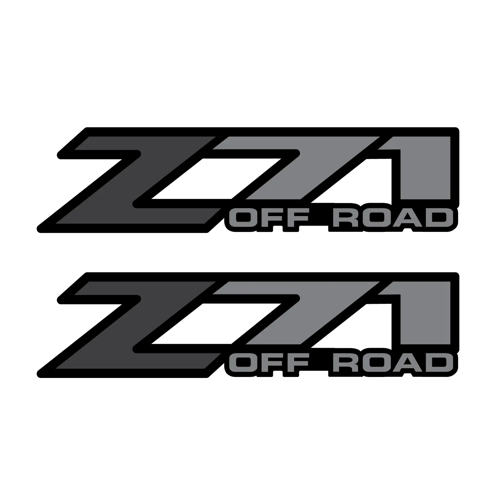 Z71 Offroad Truck Decals Bedside Stickers / Grey