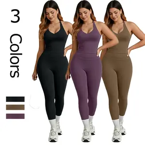 Women's Crisscross Back Tank & High-Waist Butt-Lift Leggings Set , Quick-Dry, Moisture-Wicking , Yoga, Gym & Fitness Workouts , Stylish Activewear for Women