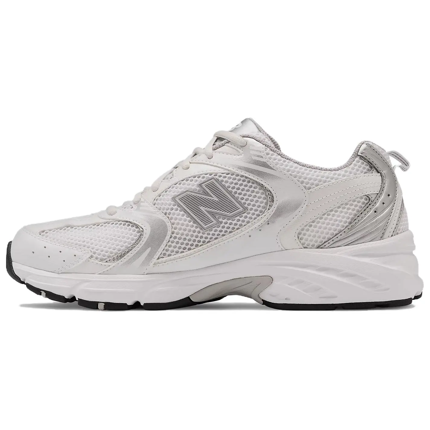 New Balance 530 'Silver White' Solid Sneakers - Comfortable Walking Shoes, Training Footwear for Sports, Outdoor Activities (Runs Slightly Large)