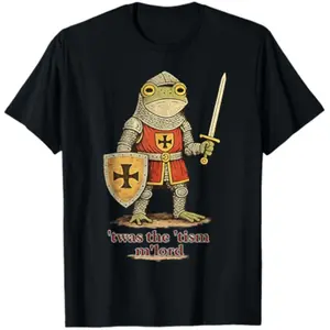 T'was The 'Tism M'Lord Frog Funny Knight Medieval Meme Humor T-Shirt