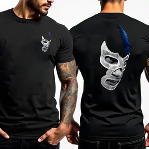 streetwear graphic tees Mexican Wrestler Legend Cotton T Shirt With Libre Art For Men Casual Wear Sports Running And Outdoor Activities Unisex Design For And Adults