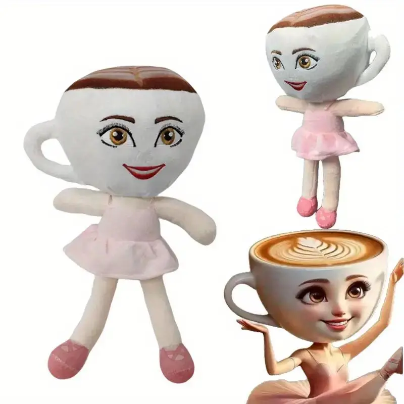 Ballerina Cappuccina - Italian Brainrot Stuffed Animal Pillow Soft Ballet-Themed Gift for Birthdays & Holidays Christmas Halloween Easter Festive Part