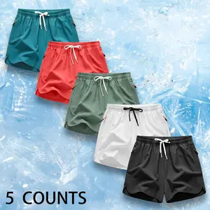 5-Pack Solid Color Men's Shorts with Ultra-Soft Fabric and Flexible Drawstring for All-Day Comfort and Effortless Style
