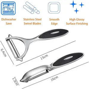 fruit peeler - stainless steel Non-Slip Handle & Sharp Blade, Good Sturdy (2PCS)