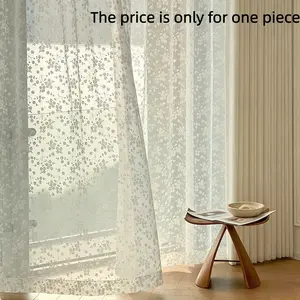 1pc Small Fresh Lace Curtain, Balcony Bay Window Living Room, Window Sheers, Transparent Not See Through, Sheer Country Style, Trend