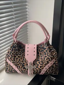 New Spring Summer Leopard Print Women's Bag, Unique Design Handbag Shoulder Bag, High-End Fashion Versatile Tote Bag Crossbody Tote