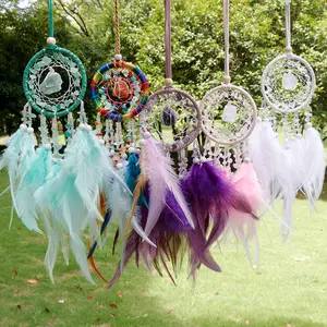 Dream Catcher Wind Chime Home Decoration Natural Healing Crystal Chips Gorgeous Stone Gemstone Jewelry Energy Love Girlfriend Boyfriend Souvenir Valentine Anniversary New Year Christmas Halloween Birthday Gift