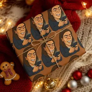 Hilarious Phone-Scrolling Mom Wrapping Paper | Viral Meme Gift Wrap for Christmas, Birthdays & Office Parties