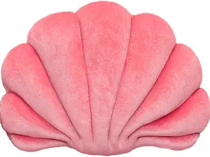 Princess Seashell Decorative Pillow Coastal Decor,Aesthetic Preppy Pillow Accent 3D Throw Pillows Shell Soft Velvet for Couch Bed Living Room (13x10, LightCoral)