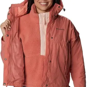 Columbia Women's Laurelwoods II Interchange Hooded Jacket, Faded Peach, XL