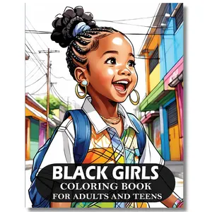 Black Girls Coloring Book For Adults And Teens: 50 Fabulous Portraits Of Beautiful African American Little Girls For Relaxation And Stress Relief