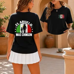 El Abuelo Mas Chingon Double Sided Shirt, Mexican Flag Grandpa Grandkid Graphic Tee, Mexican Fathers Day Gift For Abuelo, Birthday Gift
