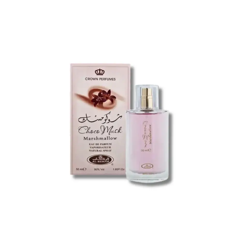 Al Rehab Marshmallow Choco Musk 1.65FL.OZ / 50ML Gourmand Candy Scent Eau De Parfum Aromatic Woody Fragrance Elegant Perfume Mist Scented