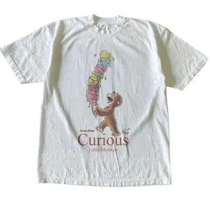 Curious George Little Monkey T-Shirt, Animal Tee, Cartoon Tshirt, Gifts Shirt, Unisex Vintage Graphic Tees Gothic Grunge Y2k Emo Scene Amity Affliction Style Clothes Men Women Streetwear Summer