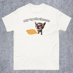 100% Cotton My Apolocheese Funny Cat Dank Meme Tee Shirt Gift for Woman and Man, Ugly Shirts, Cringe T-shirt, Unhinged Tshirt, Inappropriate Tees, Gifts, Adult funny T-shirt, Gift for Woman and Man