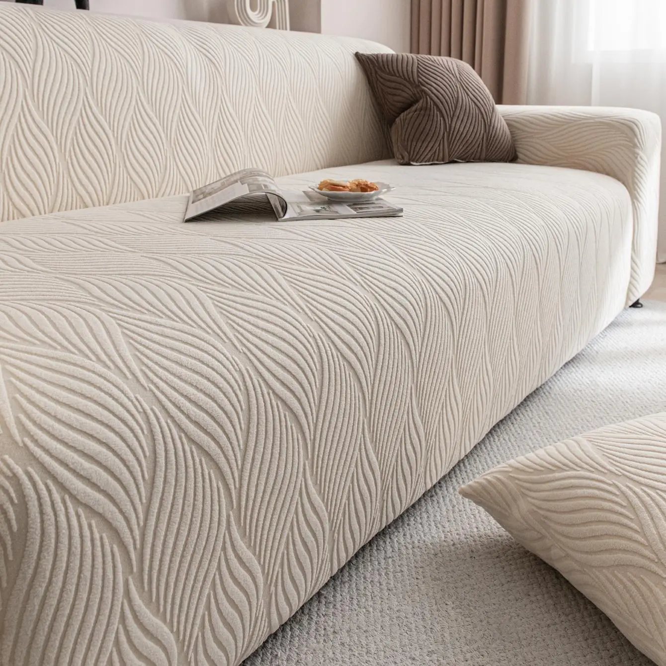 Solid Color Sofa Cover, 1 Count Non-slip Sofa Slipcover, Soft Comfortable Sofa Protector, Couch Covers, Sofa Protector for Home Living Room Office, So