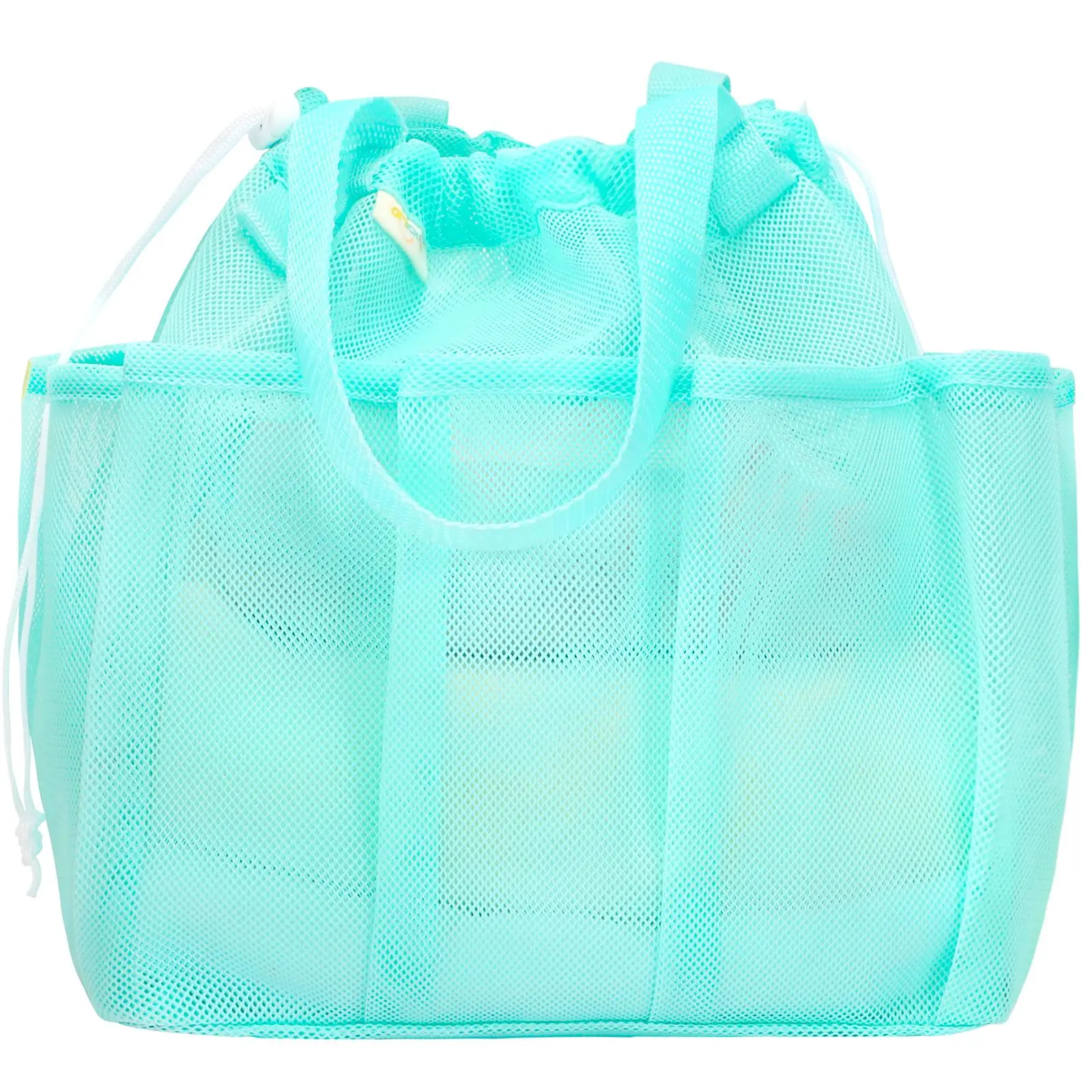 Mesh Fabric Shower Caddy - Portable Large-Capacity Blue Bathroom Gadget, Dorm Room Essential for College Students, Ideal for Bathroom Use, Camping