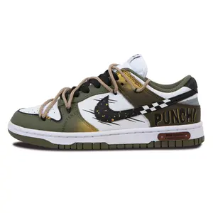 Nike Dunk "Medium Olive" Low-Top Sneakers for Women with Deconstructed Style and Slip-Resistant Sole Trending Shoes, House White Official Shoes to Get / Maison Mihara