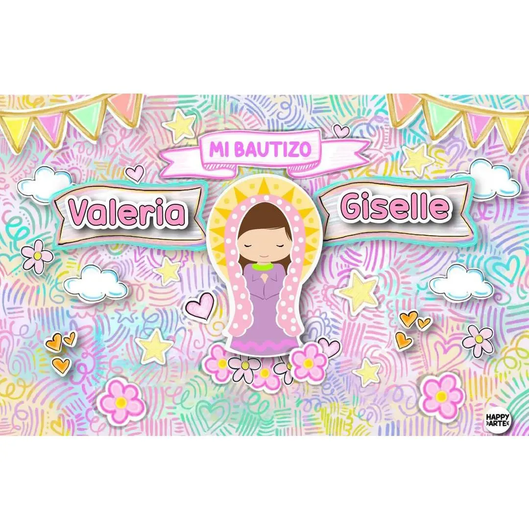 Personalized Party Banner Baptism Virgencita