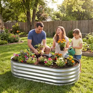 Galvanized Raised Garden Bed 4x2x1ft, Metal Raised Garden Beds Outdoor Planter Boxes for Gardening Vegetables Flowers Herbs Above Ground
