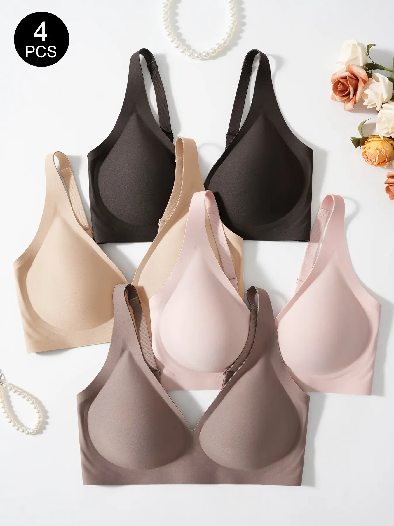 1/4 Pcs Jelly Bra Bralettes, Sexy Push-Up Wireless No Underwire Adjustable Strap Bralette Leopard Print, Medium Support, Slim-Fitting, 3/4 Coverage, All Seasons Women's Underwear Bras