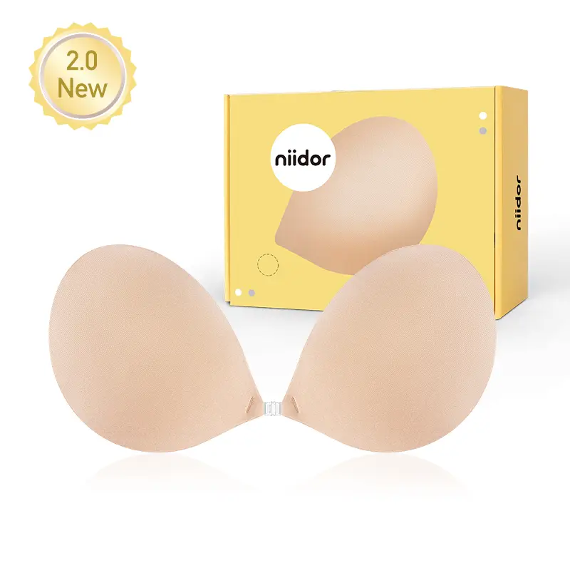 Niidor [2.0] Fabric Adhesive Bra, Instant Lift, Comfortable with Front  Closure, Strapless, Invisible Push Up, Reusable for Backless Dress, Outfit  Enhancer, Perfect for Dresses, Tops, Bikinis, Minimalist Basic Nude&Black -  TikTok Shop