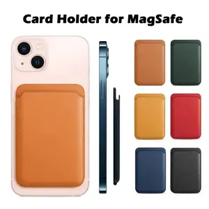 Slim Leather Magnetic Wallets for iPhone 17 16 15 14 13 12 Pro Max Series Cellphone for MagSafe Wallet Ultra-Thin Magnetic Phone Wallet 1 Independent Card Slot