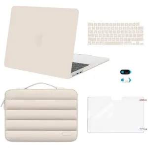 MOSISO Compatible with MacBook Air 13 inch Case 2026 2025 2024 2023 2022 M4 A3240 M3 A3113 M2 A2681, Hard Case&Puffy Bag&Keyboard Cover&Webcam Cover&ScreenFilm for MacBook Air 13.6 Case