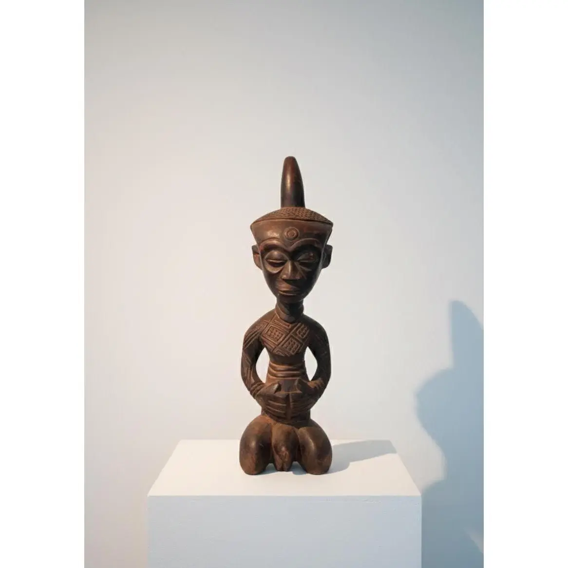 Vintage Ndengese Congo Wood Statue, Hand Carved African Tribal Ancestor Figure, DRC Folk Art