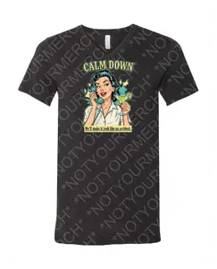 Calm Down Vintage Phone Humor T-Shirt – Retro Sassy Graphic Tee | Bold Activism Statement Shirt