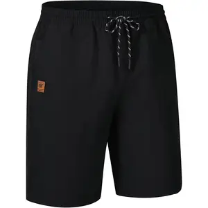 Jurunfeng Men's Stretch Waist Casual Shorts with 5 Pockets Include 1 Zipper Pocket White Sporty Beige Comfortable Fathersdaygift Drawstring Menswear Tropical