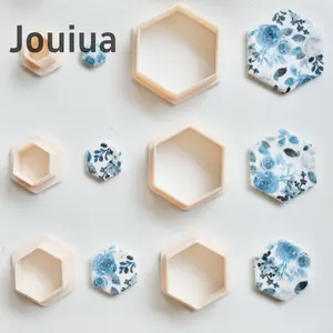 6Pcs Different Sizes Hexagon Polymer Clay Earring Cutters Set, Basic Geometric Shape Clay Cutters for DIY Earring Jewelry Pendant Making, Minimalist Clay Earring & Jewelry Maker Supplies