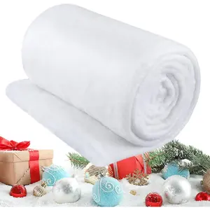1 Pack 5 ft x 10ft Christmas Snow Blanket Roll Large Fake Artificial Snow Mat Winter White Mat for Christmas Village Xmas Shop Supermarket Display Photo Prop Decor