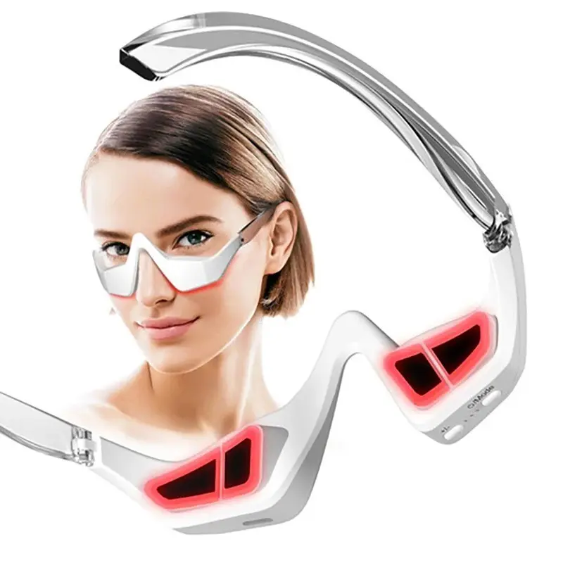 Light Therapy Eye Relaxation Device, Reduces Eye Fatigue & Dark Circles, Electric Care Massager Glasses, New Condition