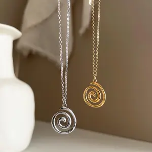 Women's Stainless Steel Thread Necklace 40+1.97inch Retro Minimalist Thread Pendant Necklace Suitable for Casual Attire